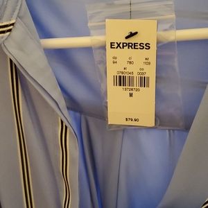 Express Satin Shirt Dress 3/4 Sleeve Size M